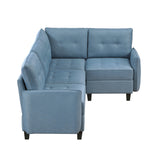 Garren Blue 4-Piece Sectional with Storage by Homelegance at Eve Furniture