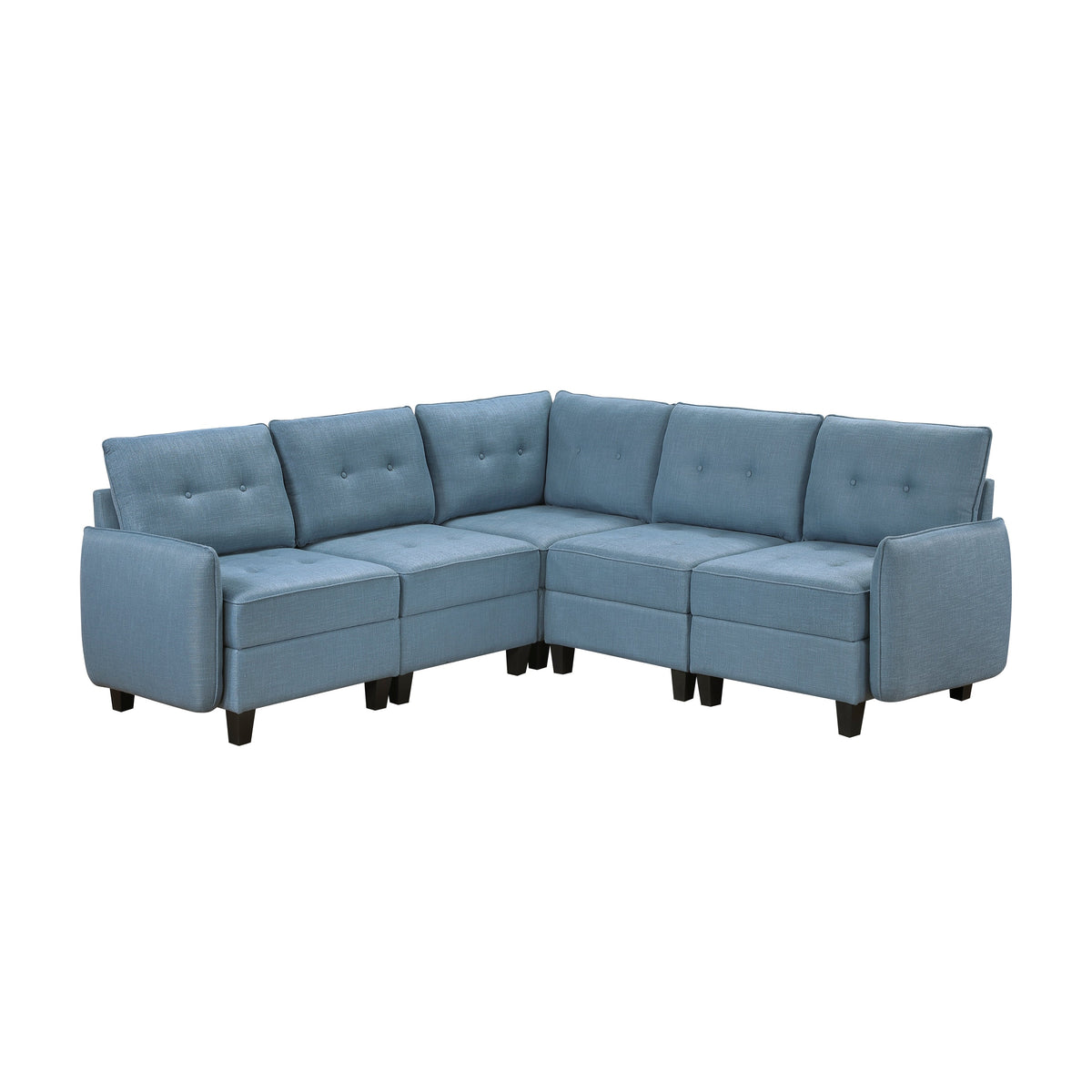 Garren Blue 5-Piece Sectional with Storage by Homelegance at Eve Furniture
