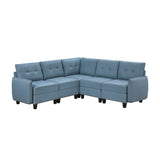 Garren Blue 5-Piece Sectional with Storage by Homelegance at Eve Furniture