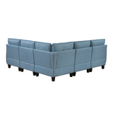Garren Blue 5-Piece Sectional with Storage by Homelegance at Eve Furniture