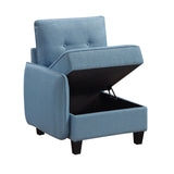 Garren Blue 5-Piece Sectional with Storage by Homelegance at Eve Furniture