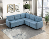 Garren Blue 5-Piece Sectional with Storage by Homelegance at Eve Furniture