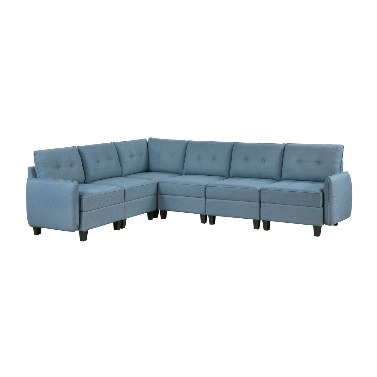 Garren Blue 6-Piece Sectional with Storage by Homelegance at Eve Furniture