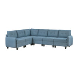 Garren Blue 6-Piece Sectional with Storage by Homelegance at Eve Furniture