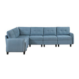 Garren Blue 6-Piece Sectional with Storage by Homelegance at Eve Furniture