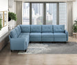Garren Blue 6-Piece Sectional with Storage by Homelegance at Eve Furniture