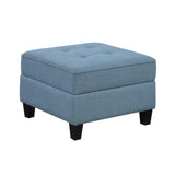 Garren Blue 7-Piece Sectional with Storage and Ottoman by Homelegance at Eve Furniture