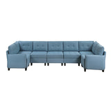 Garren Blue 7-Piece Sectional with Storage by Homelegance at Eve Furniture
