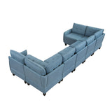 Garren Blue 7-Piece Sectional with Storage by Homelegance at Eve Furniture