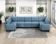 Garren Blue 7-Piece Sectional with Storage by Homelegance at Eve Furniture