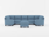 Garren Blue 8-Piece Sectional with Storage and Ottoman by Homelegance at Eve Furniture
