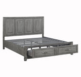 Garretson Gray Californoa King Platform Bed with Footboard Storage by Homelegance at Eve Furniture