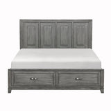 Garretson Gray Californoa King Platform Bed with Footboard Storage by Homelegance at Eve Furniture