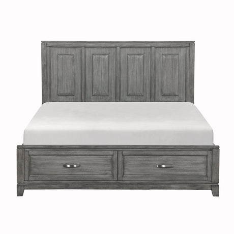 Garretson Gray Californoa King Platform Bed with Footboard Storage by Homelegance at Eve Furniture