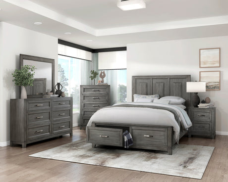 Garretson Gray King Storage Platform Bed by Homelegance at Eve Furniture