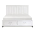 Garretson White Californoa King Platform Bed with Footboard Storage by Homelegance at Eve Furniture