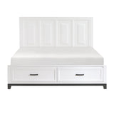 Garretson White Californoa King Platform Bed with Footboard Storage by Homelegance at Eve Furniture