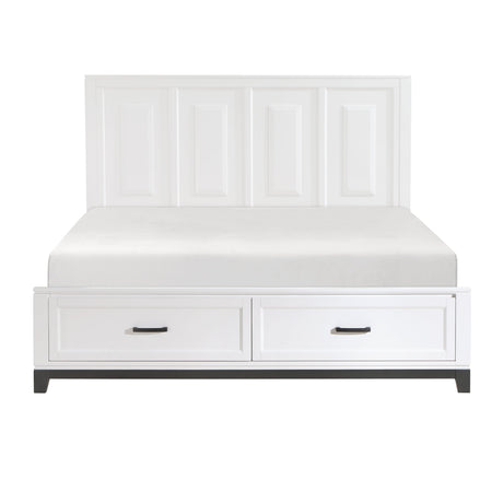 Garretson White Californoa King Platform Bed with Footboard Storage by Homelegance at Eve Furniture
