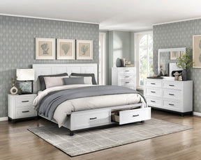 Garretson White Storage Platform Bedroom Set by Homelegance at Eve Furniture