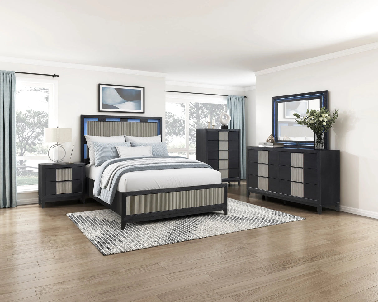Garrison Charcoal LED Mirror by Homelegance at Eve Furniture