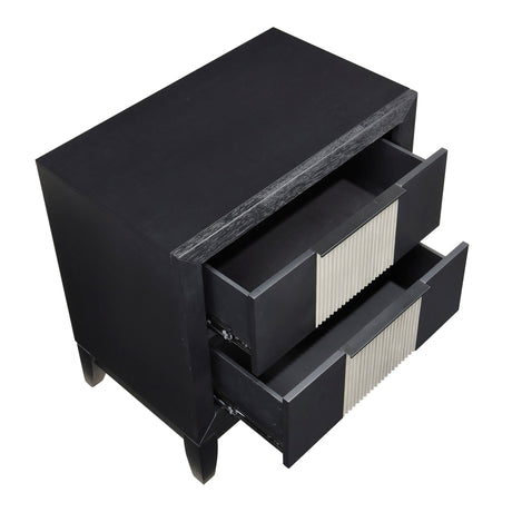 Garrison Charcoal & Gray Nightstand by Homelegance at Eve Furniture