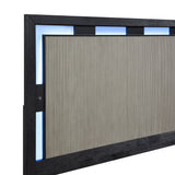 Garrison Charcoal & Gray Queen LED Panel Bed by Homelegance at Eve Furniture