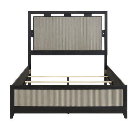 Garrison Charcoal & Gray Queen LED Panel Bed by Homelegance at Eve Furniture