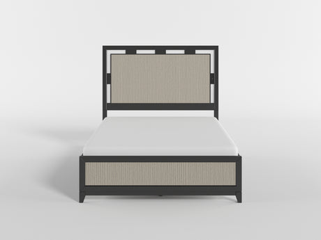 Garrison Charcoal & Gray Queen LED Panel Bed by Homelegance at Eve Furniture