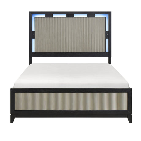 Garrison Charcoal/Gray LED Panel Bedroom Set by Homelegance at Eve Furniture