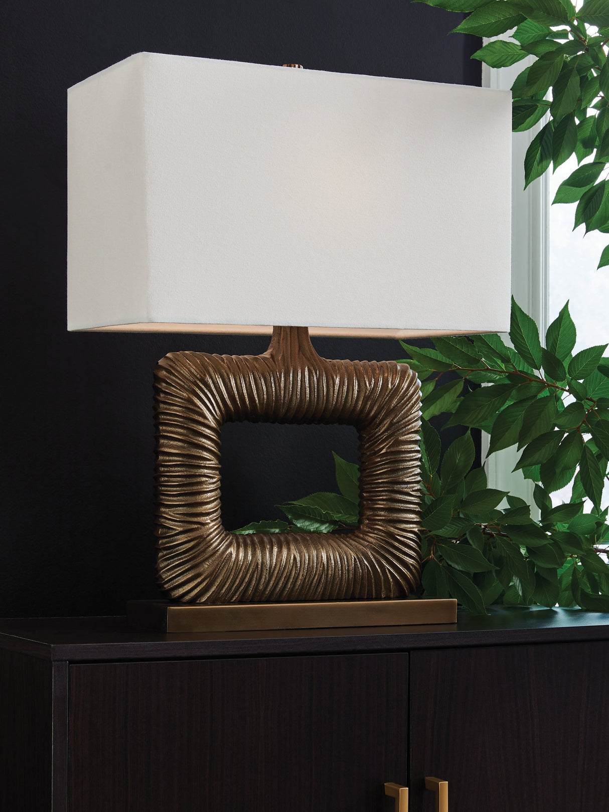 Garronby Antique Brass Finish Table Lamp by ASHLEY FURNITURE at Eve Furniture