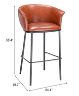 Garston Brown Barstool by Zuomod at Eve Furniture