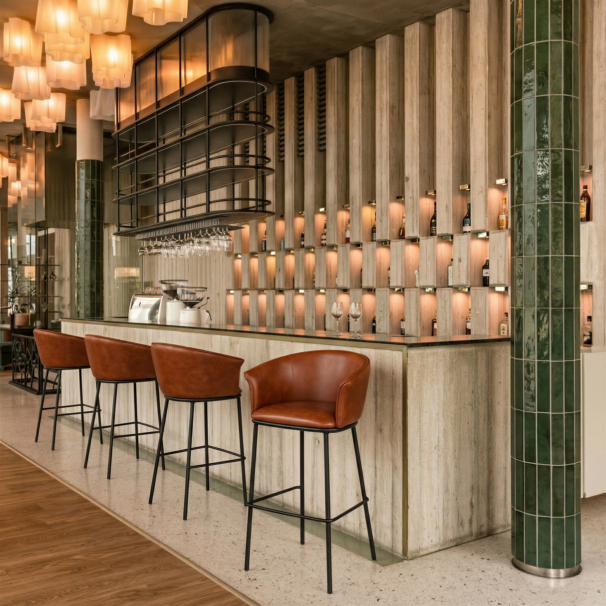 Garston Brown Barstool by Zuomod at Eve Furniture