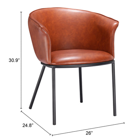 Garston Brown Dining Chair by Zuomod at Eve Furniture
