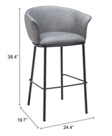 Garston Gray Barstool by Zuomod at Eve Furniture