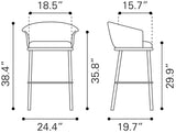 Garston Gray Barstool by Zuomod at Eve Furniture