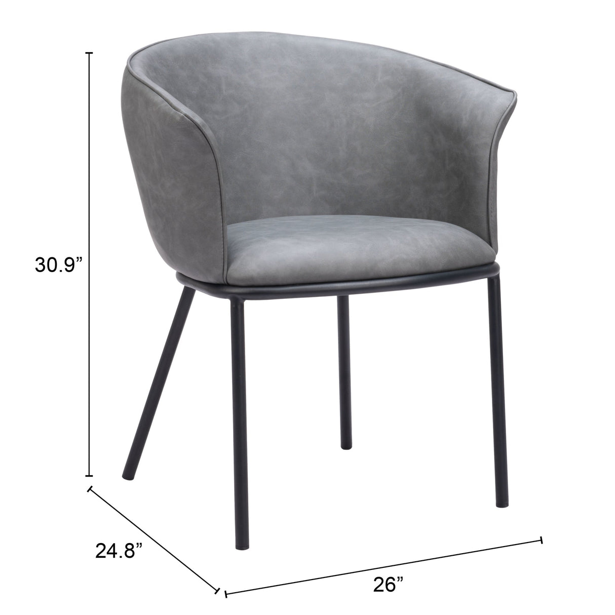 Garston Gray Dining Chair by Zuomod at Eve Furniture