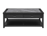 Garvine Sintered Stone Coffee Table with Casters