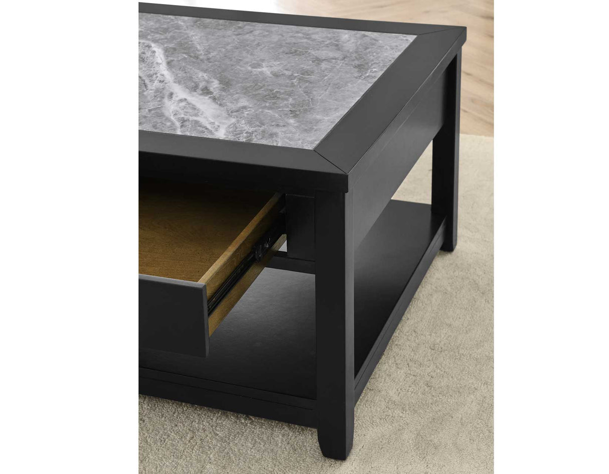 Garvine Sintered Stone Coffee Table with Casters