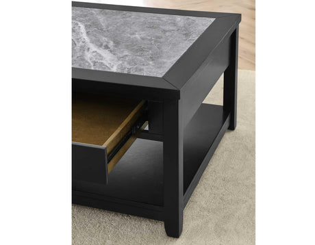 Garvine Sintered Stone Coffee Table with Casters by Steve Silver at Eve Furniture