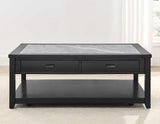 Garvine Sintered Stone Coffee Table with Casters by Steve Silver at Eve Furniture