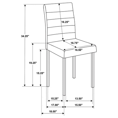Garza Black Upholstered Dining Side Chair (Set of 4) by Coaster at Eve Furniture