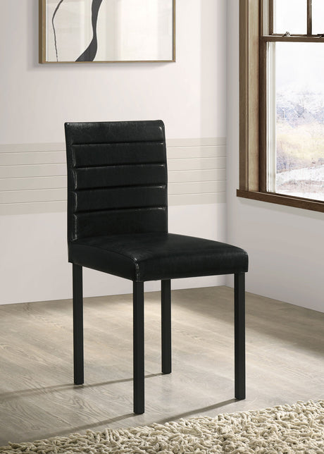 Garza Black Upholstered Dining Side Chair (Set of 4) by Coaster at Eve Furniture