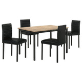 Garza Greige Oak/Black 5-piece Rectangular Dining Table by Coaster at Eve Furniture