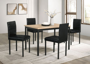 Garza Greige Oak/Black 5-piece Rectangular Dining Table by Coaster at Eve Furniture