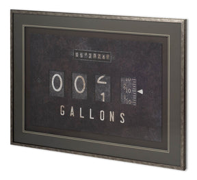 Gas Pump - Gallons by Rufus Coltrane Hand Embellished Textured Framed Art Photo Matted under Glass by Mercana at Eve Furniture