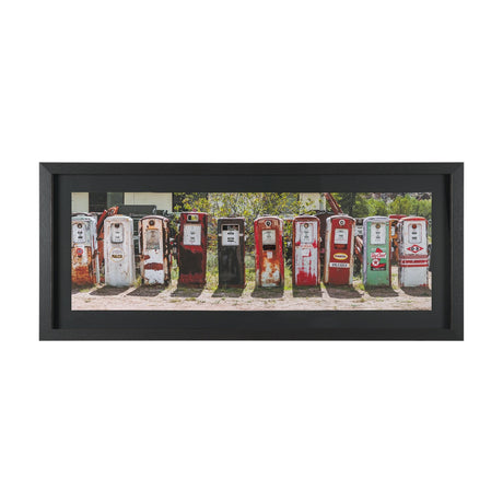 Gas Pumps by Richard Silver Hand Embelished Framed Art Print Matted under Glass by Mercana at Eve Furniture