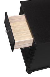 Gaston Black Nightstand by Crown Mark at Eve Furniture