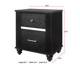 Gaston Black Nightstand by Crown Mark at Eve Furniture