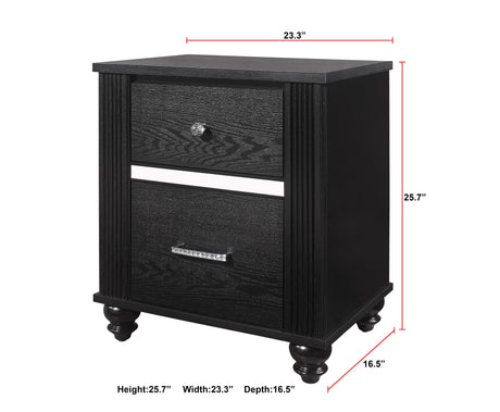 Gaston Black Nightstand by Crown Mark at Eve Furniture