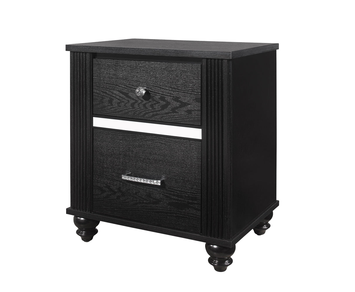 Gaston Black Nightstand by Crown Mark at Eve Furniture